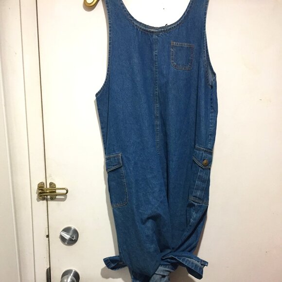 VINTAGE PREMIER INTERNATIONAL MAXI DENIM DRESSES SIZE L - Picture 6 of 10
